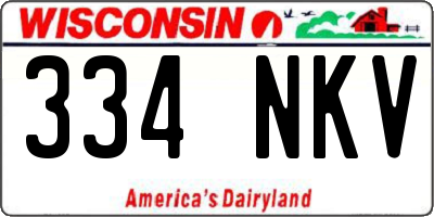 WI license plate 334NKV