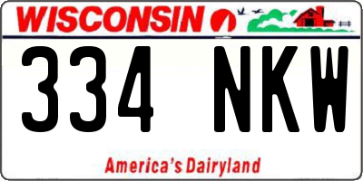 WI license plate 334NKW