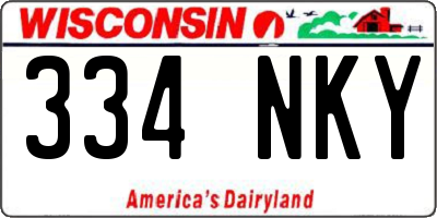WI license plate 334NKY
