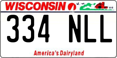 WI license plate 334NLL