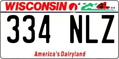 WI license plate 334NLZ