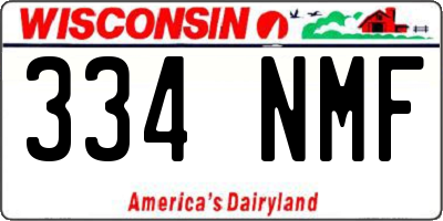 WI license plate 334NMF