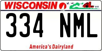 WI license plate 334NML