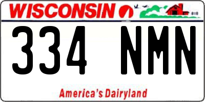 WI license plate 334NMN