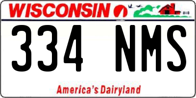 WI license plate 334NMS