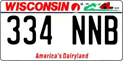 WI license plate 334NNB