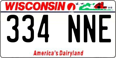 WI license plate 334NNE