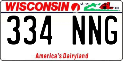 WI license plate 334NNG
