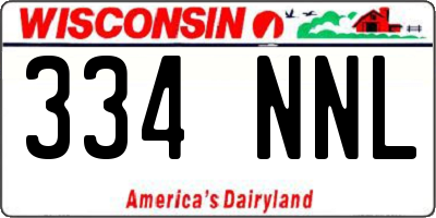 WI license plate 334NNL