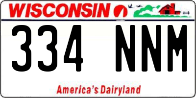 WI license plate 334NNM