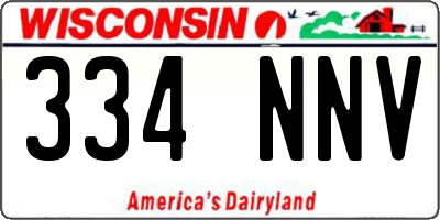 WI license plate 334NNV