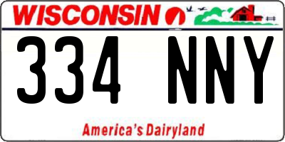 WI license plate 334NNY