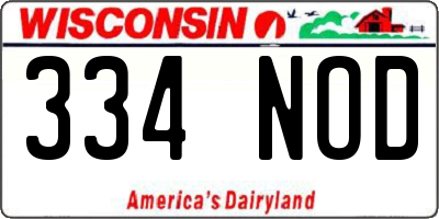 WI license plate 334NOD