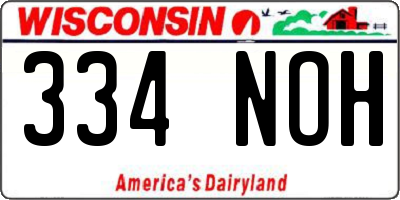 WI license plate 334NOH
