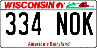 WI license plate 334NOK