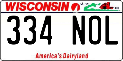 WI license plate 334NOL