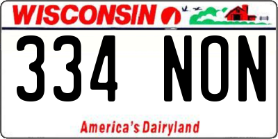 WI license plate 334NON