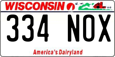 WI license plate 334NOX