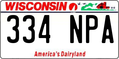 WI license plate 334NPA