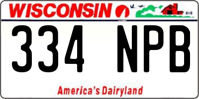 WI license plate 334NPB