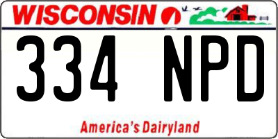 WI license plate 334NPD