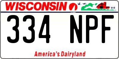WI license plate 334NPF