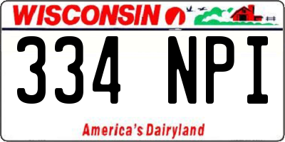 WI license plate 334NPI