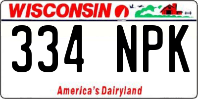 WI license plate 334NPK