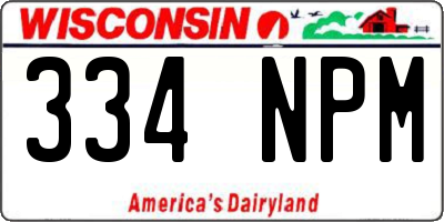 WI license plate 334NPM