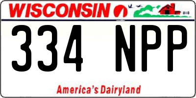 WI license plate 334NPP