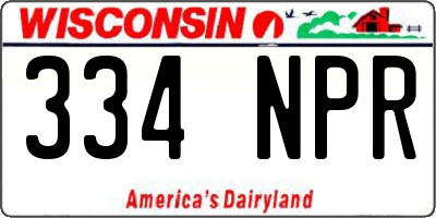 WI license plate 334NPR