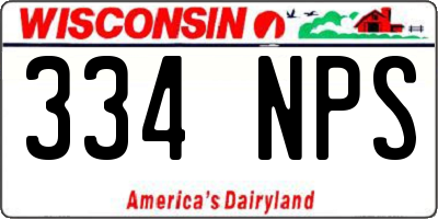 WI license plate 334NPS