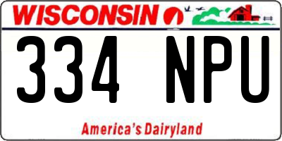 WI license plate 334NPU