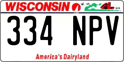 WI license plate 334NPV