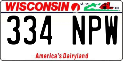 WI license plate 334NPW