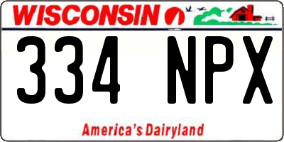 WI license plate 334NPX