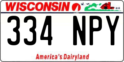 WI license plate 334NPY