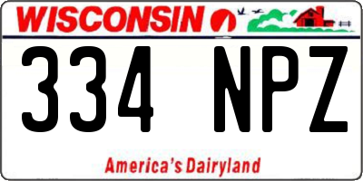 WI license plate 334NPZ