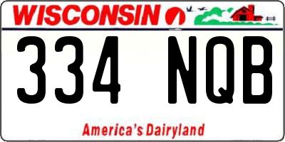 WI license plate 334NQB