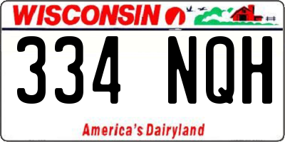 WI license plate 334NQH