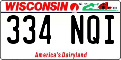 WI license plate 334NQI