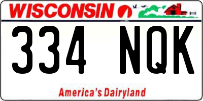 WI license plate 334NQK