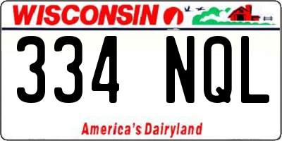 WI license plate 334NQL