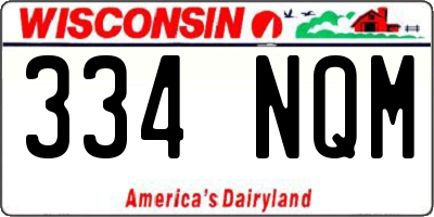 WI license plate 334NQM