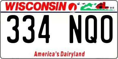 WI license plate 334NQO