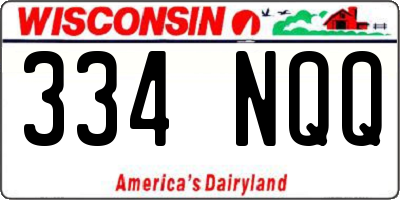 WI license plate 334NQQ