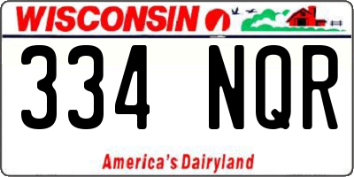 WI license plate 334NQR