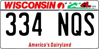 WI license plate 334NQS