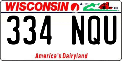 WI license plate 334NQU