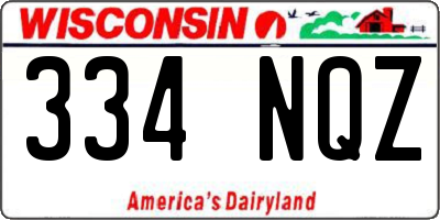WI license plate 334NQZ